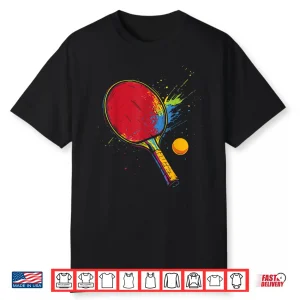 Colorful Aesthetic Table Tennis Ping Pong Professional Design Shirt