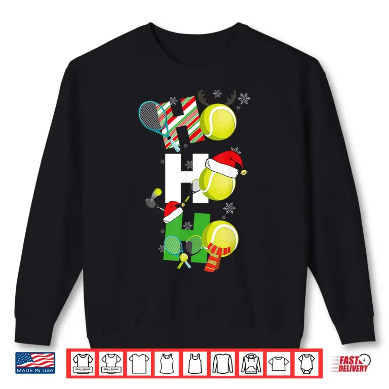 Sweatshirt Christmas Pajamas Tennis Player Matching Racket Holiday Shirt