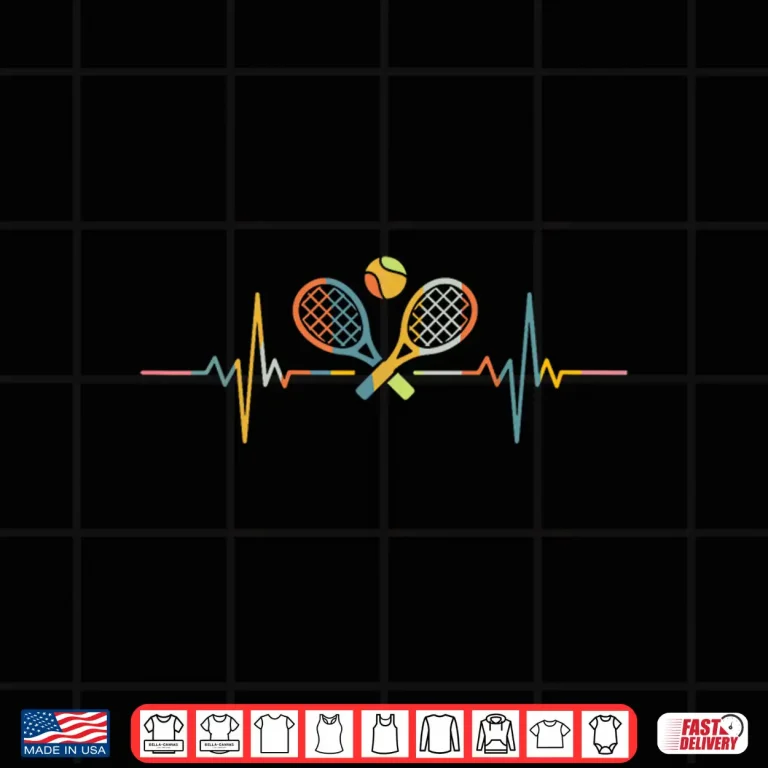 Design Heartbeat Design Tennis Professional Lover Graphic Apparel Shirt