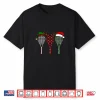 Merry Christmas Three Racket Tennis Holiday Aesthetic Graphic Shirt