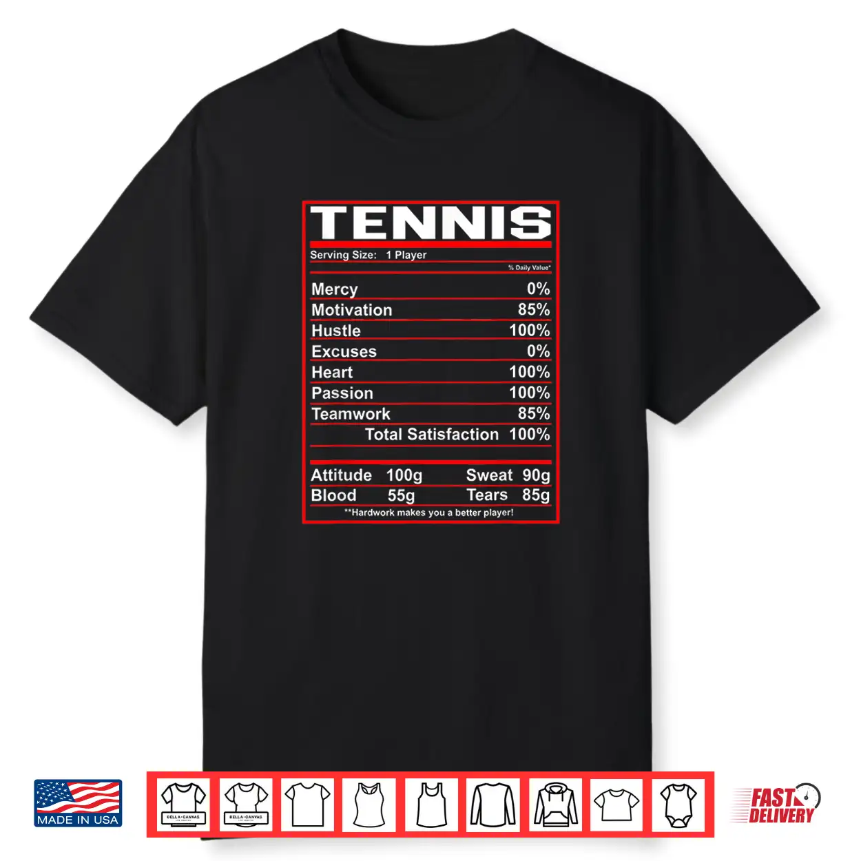 Nutrition Facts Tennis Professional Graphic Humor Funny Shirt Nutrition Facts Tennis Professional Graphic Humor Funny Shirt