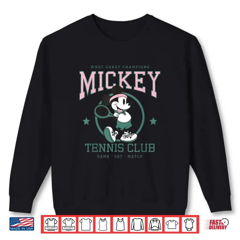 Sweatshirt Retro Club Game Set Match Disney Tennis Mickey Character Shirt