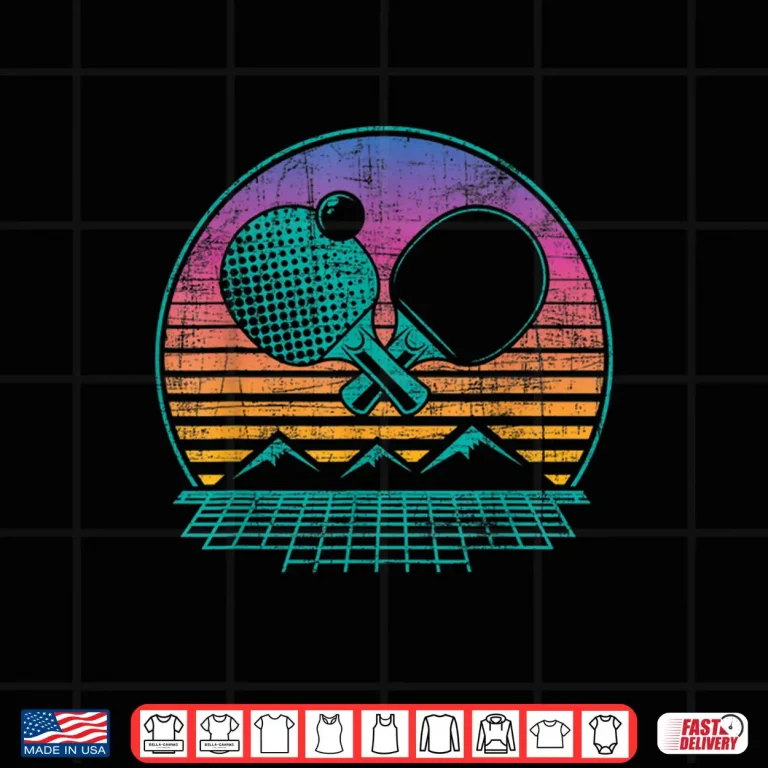 Design Retro Player Paddler Table Tennis Ping Pong Sports Lover Shirt