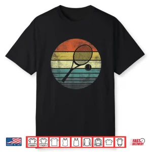Retro Sunset Racquet Ball Tennis Player Coach Gift Shirt