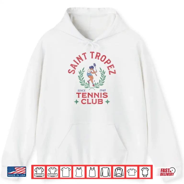 Hoodie Saint Tropez France Tennis Club Retro Vintage Regional Shirt