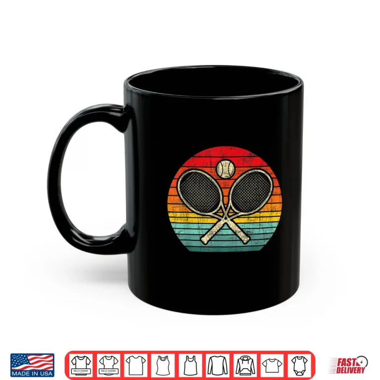 Mug Retro Vintage Crossed Racket Tennis Sports Lover Graphic Shirt