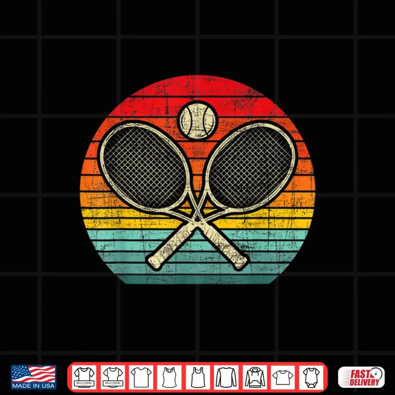Design Retro Vintage Crossed Racket Tennis Sports Lover Graphic Shirt