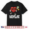 Valentine Heart Cartoon Tennis Winning Love Graphic Shirt