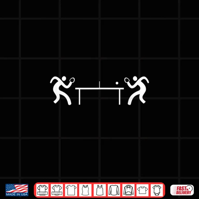 Design Stick Figures Table Tennis Ping Pong Player Graphic Shirt