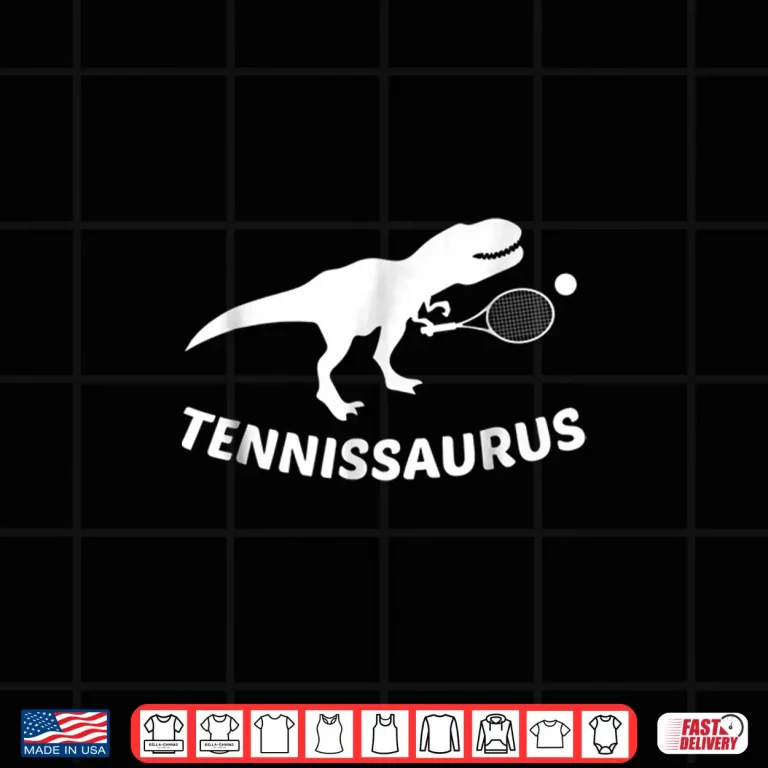 Design Tennisaurus Dinosaur Tennis Funny Racket Sports Graphic Shirt