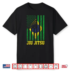 Brazil United States Flag Jiu Jitsu Brazilian Bjj Graphic Shirt