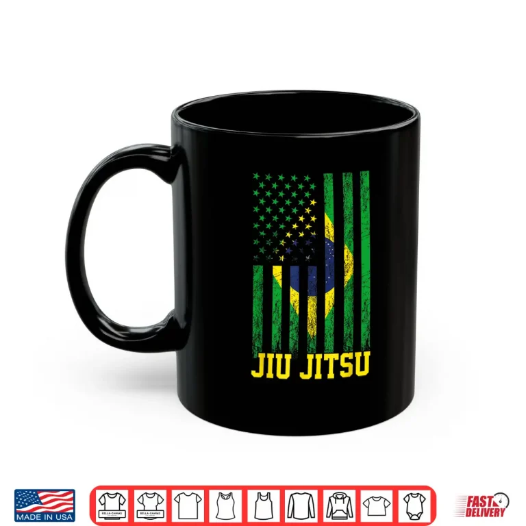 Mug Brazil United States Flag Jiu Jitsu Brazilian BJJ Graphic Shirt