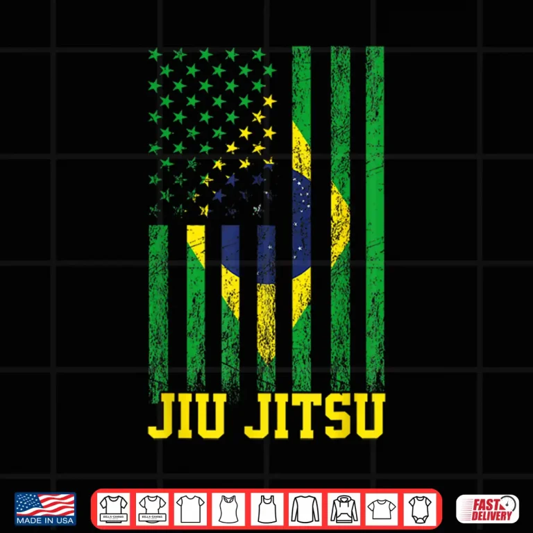 Design Brazil United States Flag Jiu Jitsu Brazilian BJJ Graphic Shirt
