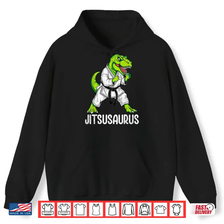 Hoodie Dinosaur Design Jitsusaurus Jiu Jitsu Bjj Youth Professional Shirt