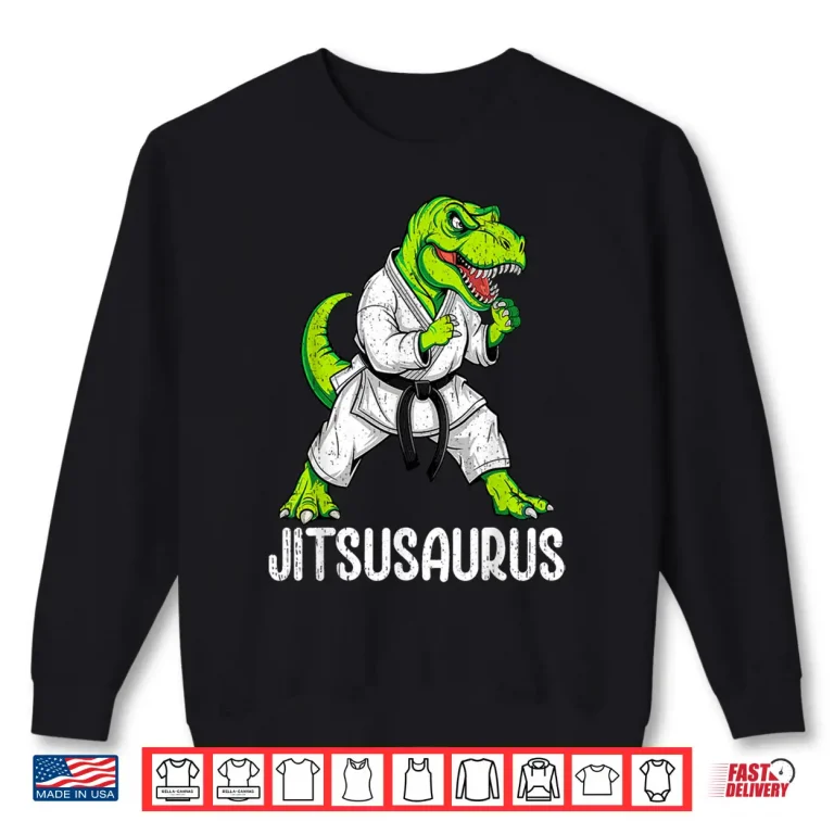 Sweatshirt Dinosaur Design Jitsusaurus Jiu Jitsu Bjj Youth Professional Shirt