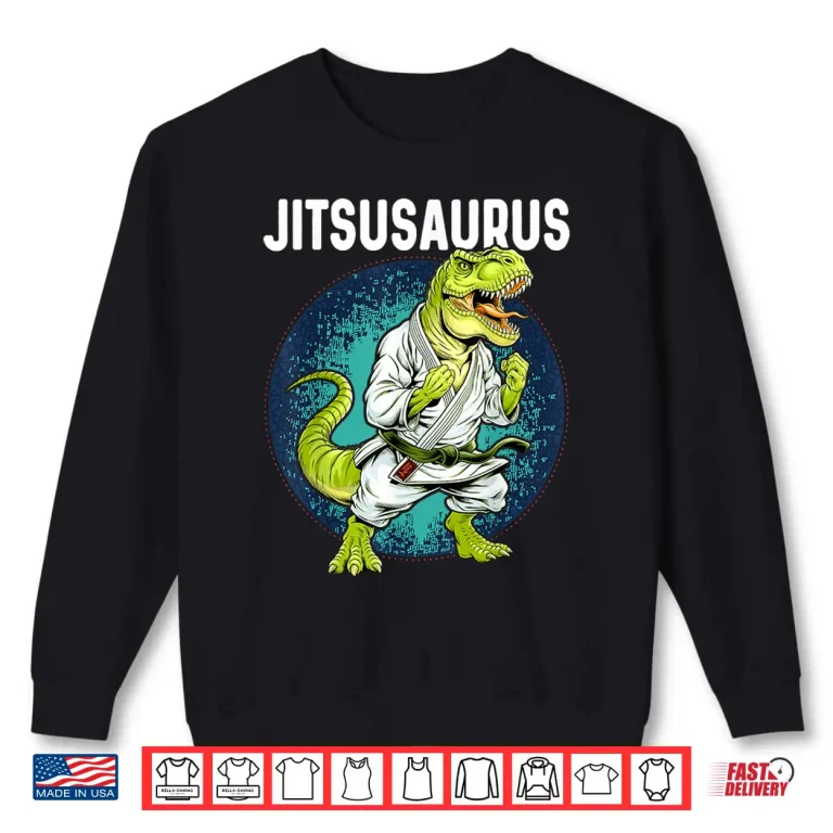 Sweatshirt Dinosaur Design Jitsusaurus Jiu Jitsu Bjj Youth Humor Funny Shirt