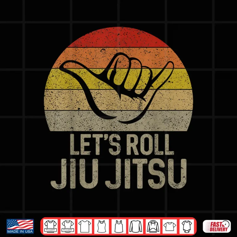 Design Lets Roll Hand Design Jiu Jitsu Brazilian BJJ Martial Arts Shirt