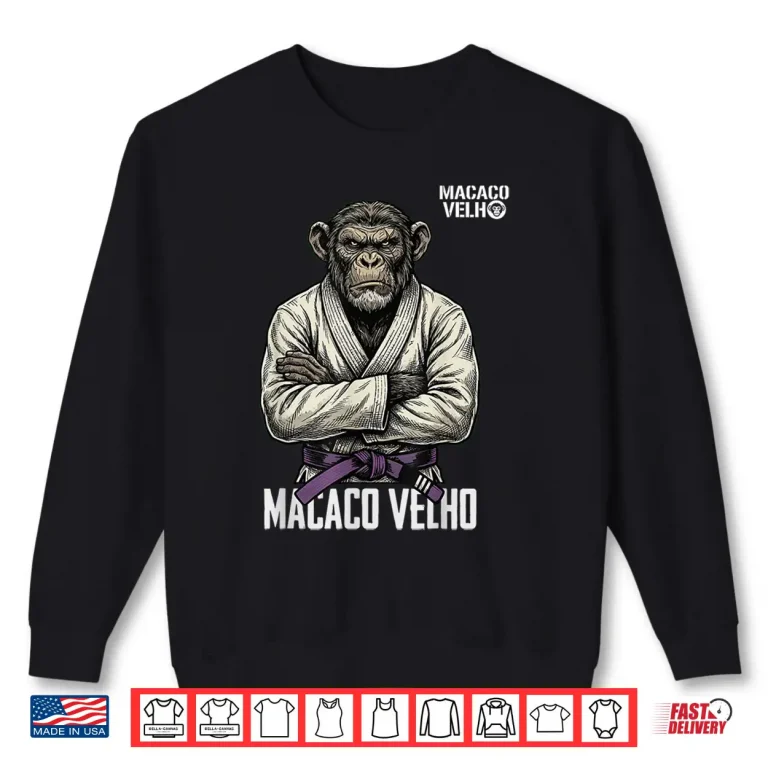 Sweatshirt Purple Belt Monkey Seasoned Grappler BJJ Brazilian Jiu Jitsu Shirt