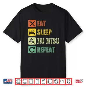 Eat Sleep Repeat Brazilian Bjj Jiu Jitsu Professional Vintage Shirt