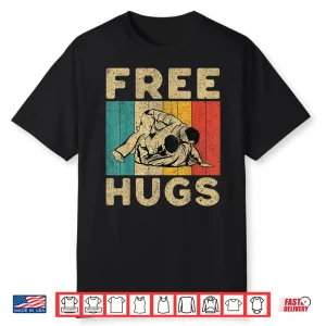 Free Hug Brazilian Jiu Jitsu Bjj Professional Humor Vintage Shirt