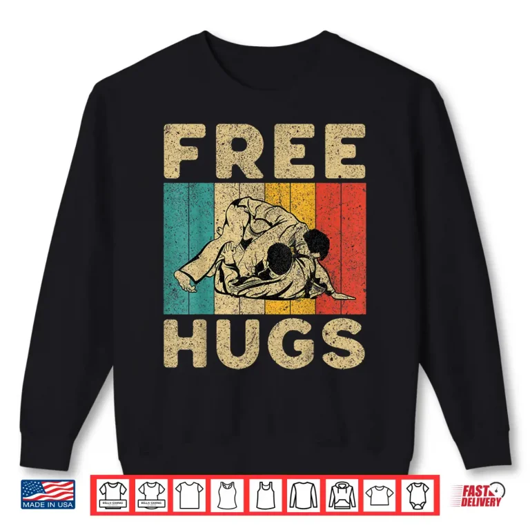 Sweatshirt Free Hug Brazilian Jiu Jitsu BJJ Professional Humor Vintage Shirt