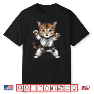 Professional Animal Graphic Jiu Jitsu Cat Modern Aesthetic Shirt