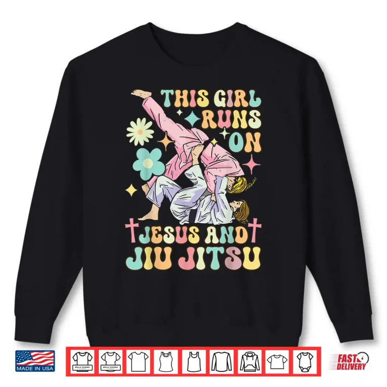 Sweatshirt This Person Runs On Jesus Jiu Jitsu Professional Faith Identity Shirt