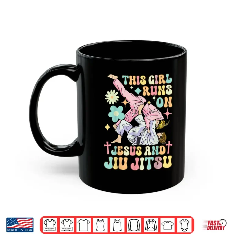 Mug This Person Runs On Jesus Jiu Jitsu Professional Faith Identity Shirt