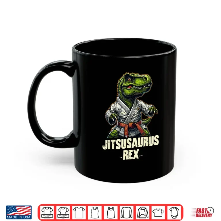 Mug Jitsusaurus Rex T Rex Jiu Jitsu Martial Arts Dinosaur Humor Shirt