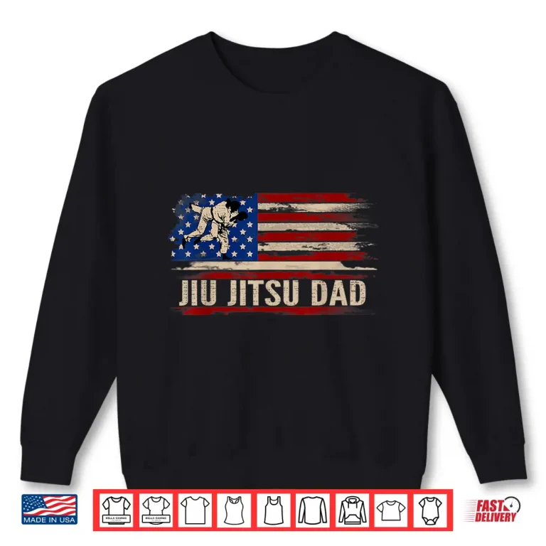 Sweatshirt American USA Flag BJJ Jiu Jitsu Parent Sports Gift Vintage Shirt