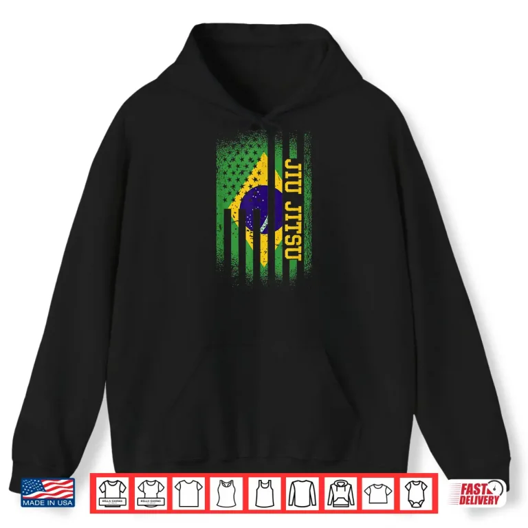 Hoodie Brasilian And American Flag Jiu Jitsu Brazilian Jujitsu Shirt