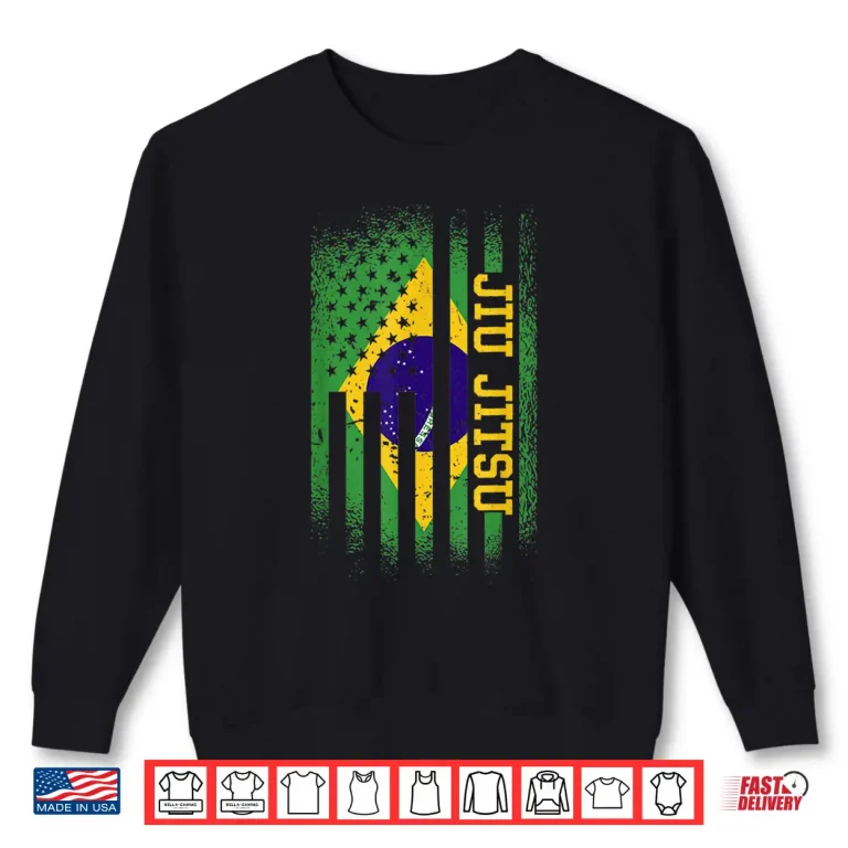 Sweatshirt Brasilian And American Flag Jiu Jitsu Brazilian Jujitsu Shirt