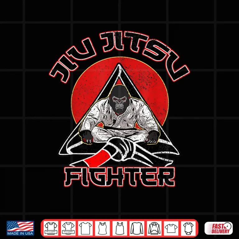 Design Distressed Gorilla Jiu Jitsu Fighter BJJ Grappling MMA Shirt
