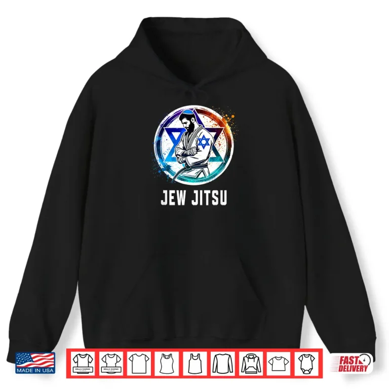 Hoodie Jewish Martial Arts Jew Jitsu BJJ Brazilian Jiu Jitsu Humor Shirt