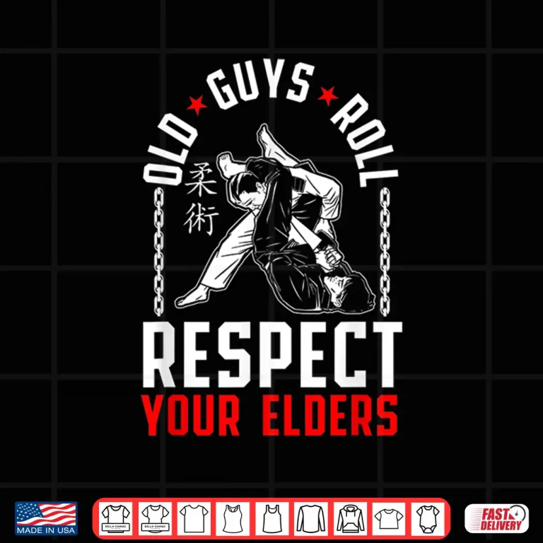 Design Old People Roll Respect Your Elders Jiu Jitsu Parent Coach Shirt