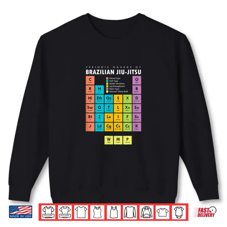 Sweatshirt Periodic Table Of Guards BJJ Brazilian Jiu Jitsu Professional Graphic Shirt