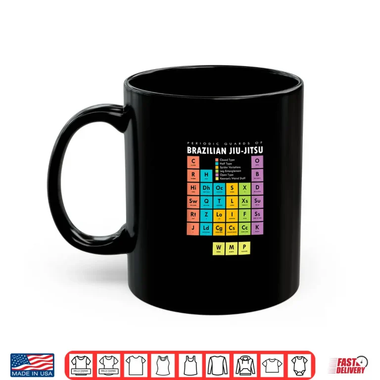 Mug Periodic Table Of Guards BJJ Brazilian Jiu Jitsu Professional Graphic Shirt