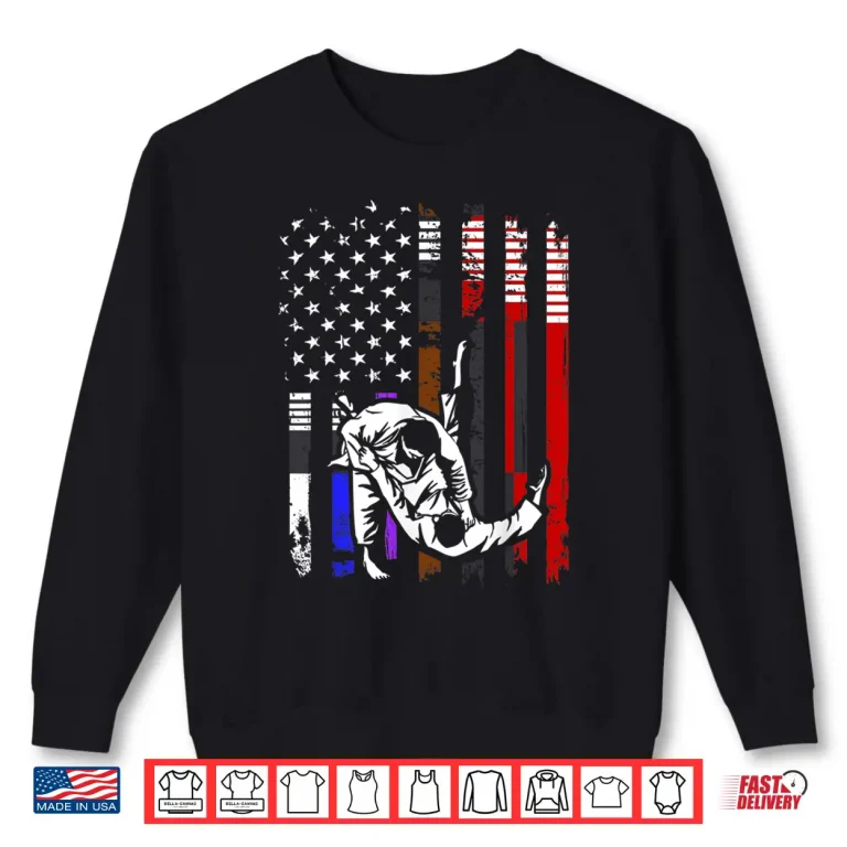 Sweatshirt Stars And Stripes Rank Brazilian Jiu Jitsu BJJ Flag Graphic Shirt