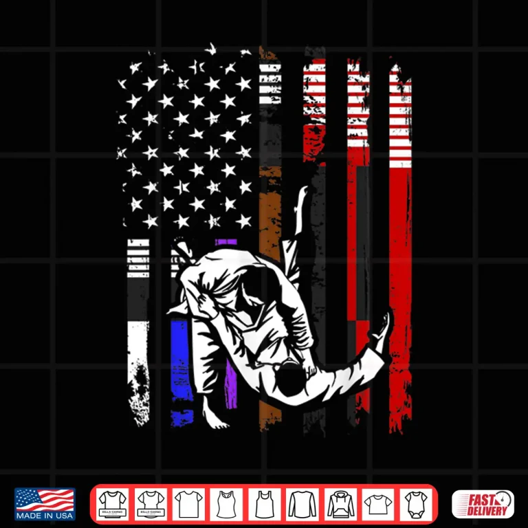 Design Stars And Stripes Rank Brazilian Jiu Jitsu BJJ Flag Graphic Shirt