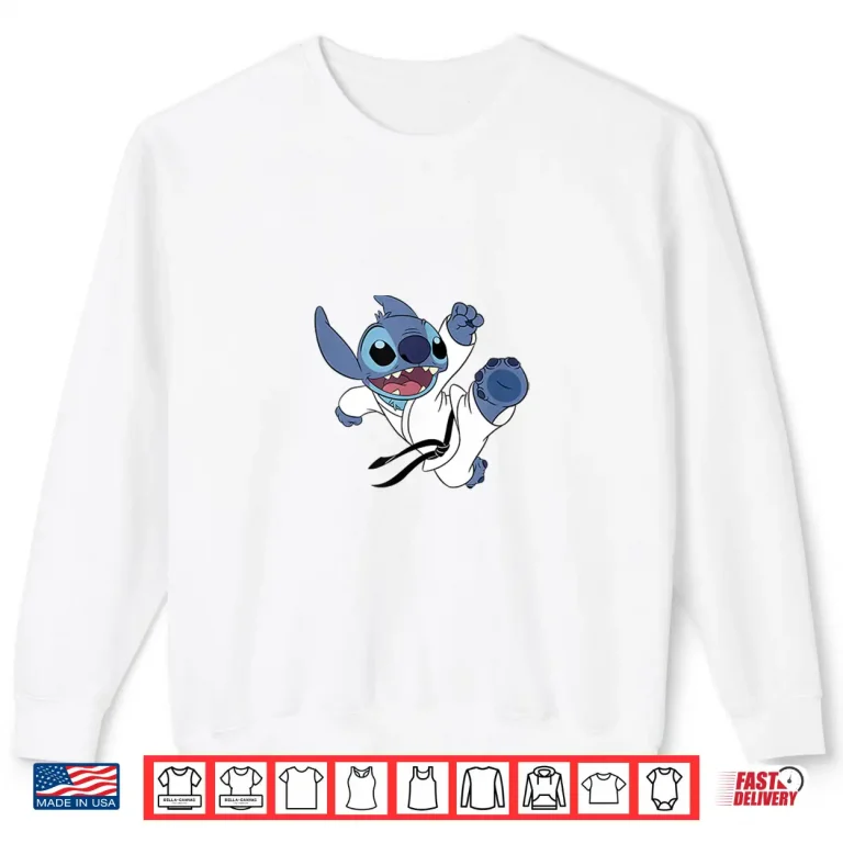 Sweatshirt Black Belt Cute Logo Disney Lilo and Stitch Karate Character Shirt