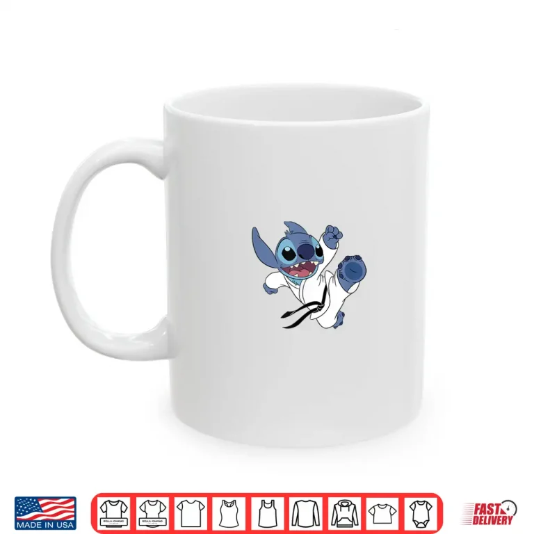 Mug Black Belt Cute Logo Disney Lilo and Stitch Karate Character Shirt