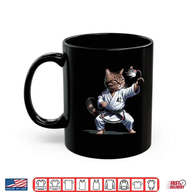 Mug Black Belt Fighter Martial Arts Cat Karate Humor Funny Shirt