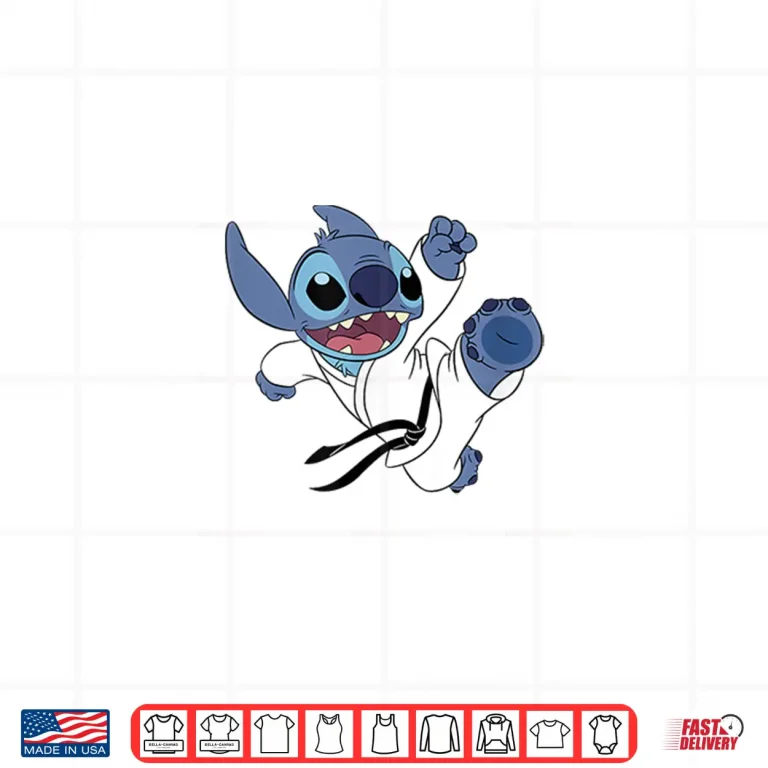 Design Black Belt Cute Logo Disney Lilo and Stitch Karate Character Shirt