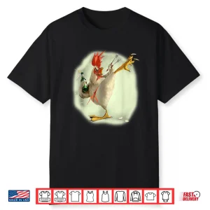 Chicken Beer Kick Karate Farmer Professional Humor Funny Shirt