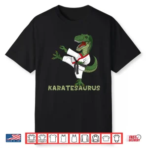 Dinosaur Karatesaurus T Rex Graphic Karate Professional Humor Shirt