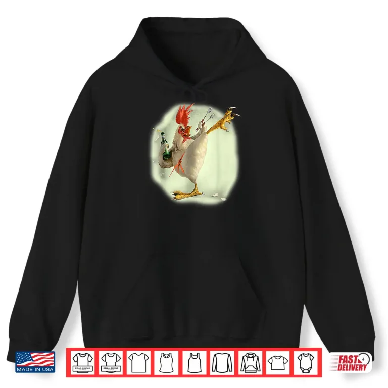 Hoodie Chicken Beer Kick Karate Farmer Professional Humor Funny Shirt