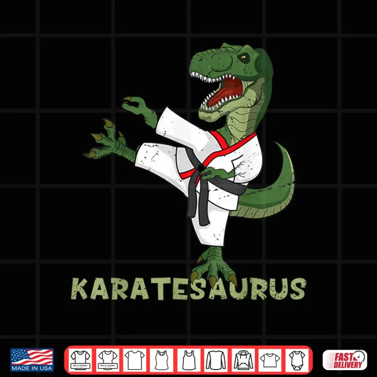Design Dinosaur Karatesaurus T Rex Graphic Karate Professional Humor Shirt