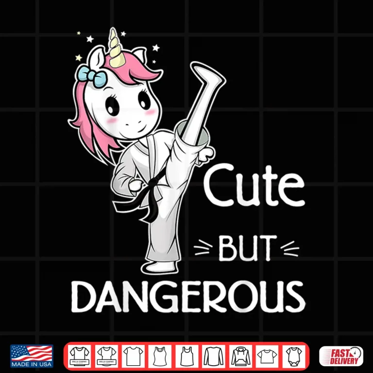 Design Cute But Dangerous Unicorn Karate Taekwondo Youth Graphic Shirt