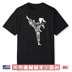 Floral Design Taekwondo Martial Arts Youth Karate Graphic Shirt