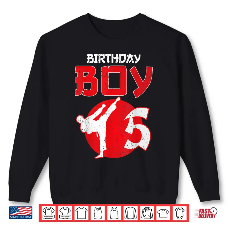 Sweatshirt Fifth Birthday Karate Taekwondo Youth Martial Arts Shirt